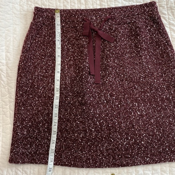 LOFT Burgundy Tweed Sweater Skirt EUC - Picture 8 of 9